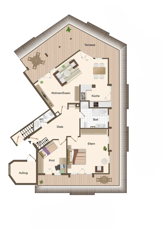 4 Zimmer Wohnung mit 130 m² in Würzburg – Bild 12