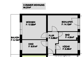 3 Zimmer Wohnung mit 65 m² in Wolfsburg – Bild 4