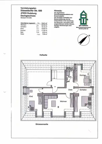 3 Zimmer Wohnung mit 75 m² in Duisburg – Bild 3