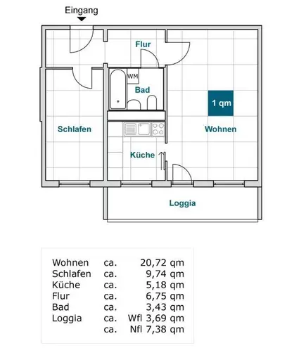 2 Zimmer Wohnung mit 50 m² in Dresden – Bild 2