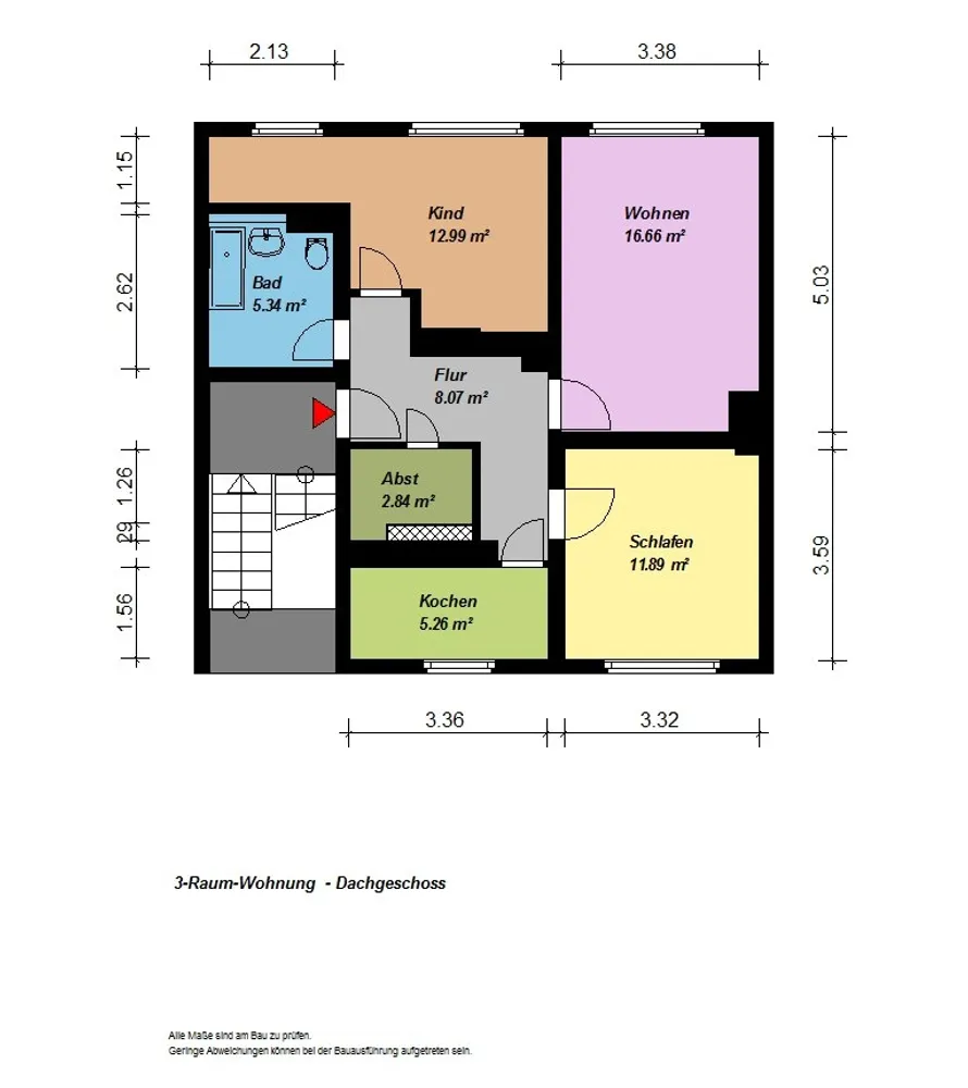 3 Zimmer Wohnung mit 64 m² in Neubrandenburg – Bild 2