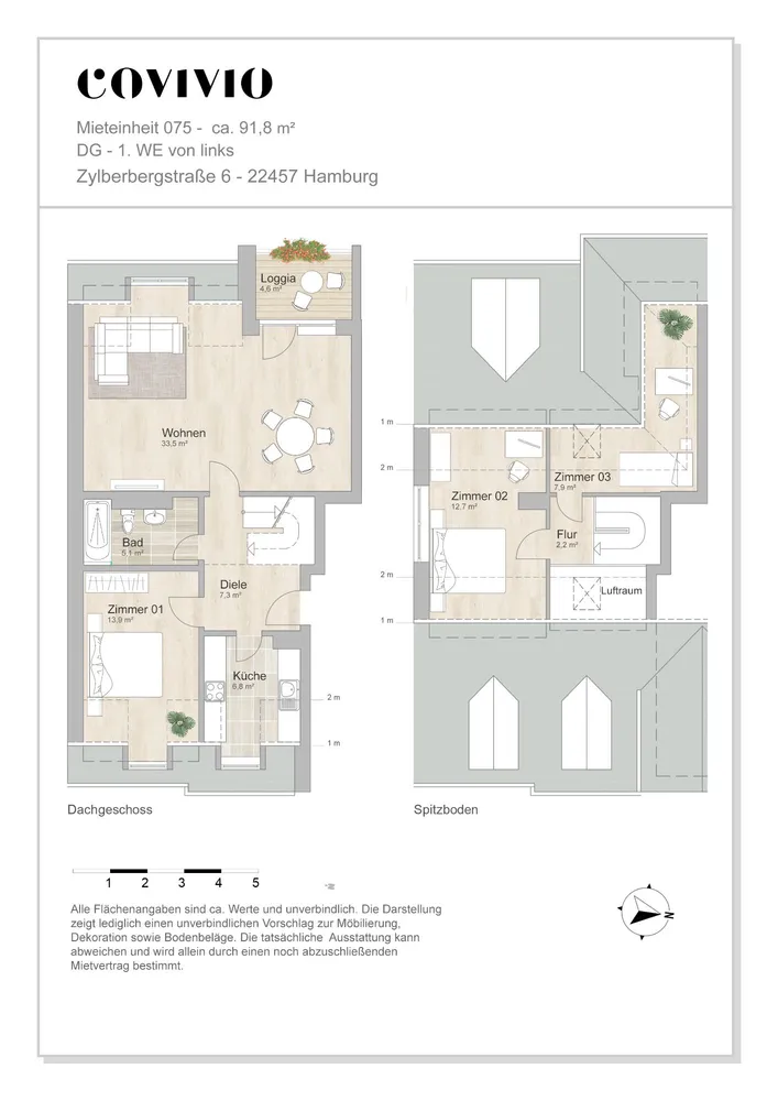 3 Zimmer Wohnung mit 92 m² in Hamburg – Bild 3