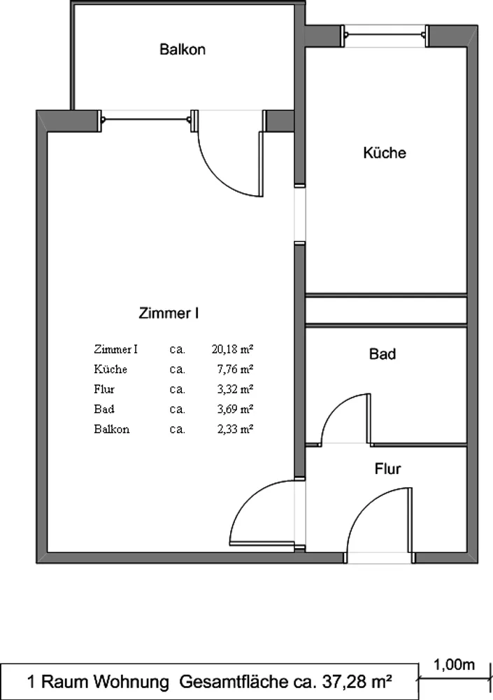 1 Zimmer Wohnung mit 37 m² in Stralsund – Bild 3