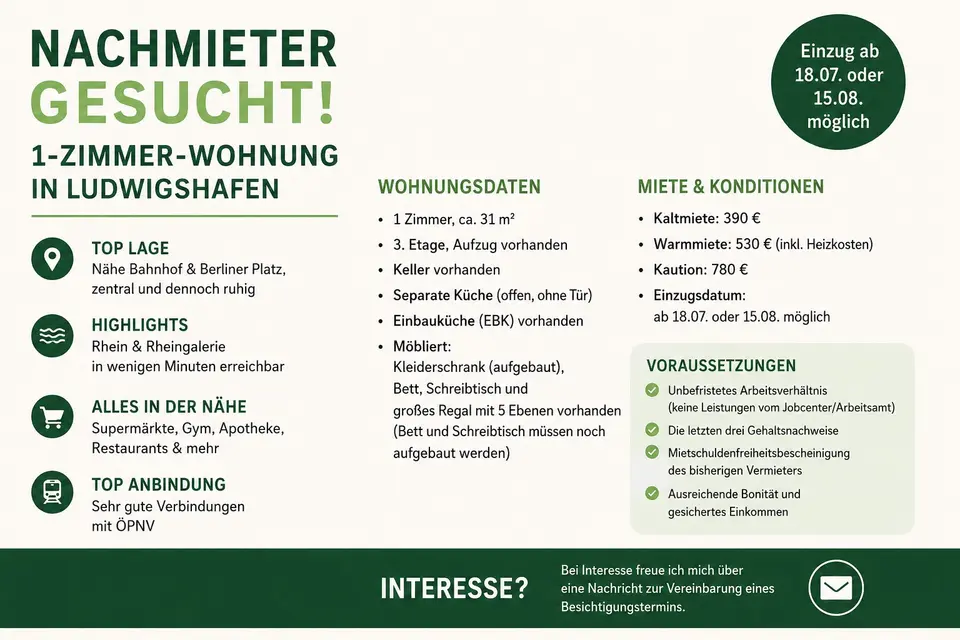 2 Zimmer Wohnung mit 31 m² in Ludwigshafen – Bild 9