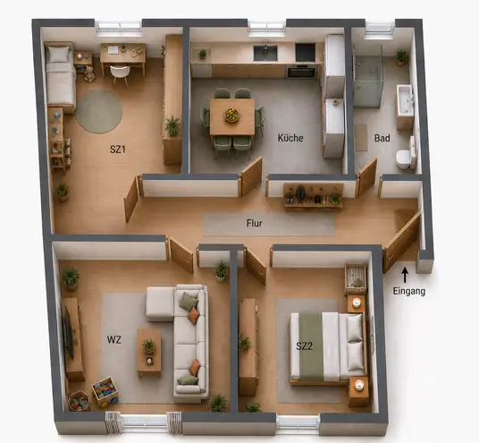 3 Zimmer Wohnung mit 60 m² in Wuppertal – Bild 1