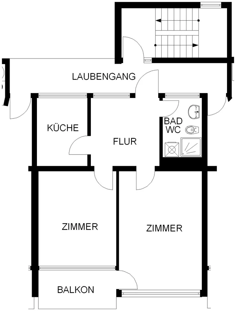 2 Zimmer Wohnung mit 55 m² in Hagen – Bild 2