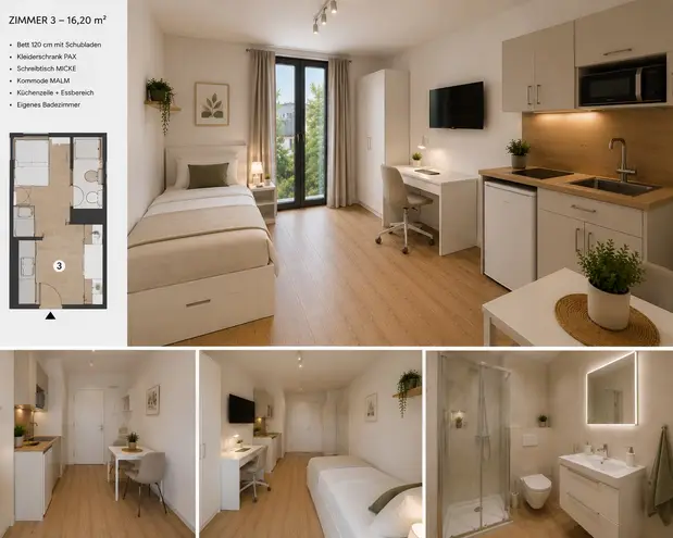 1 Zimmer Wohnung mit 20 m² in Karlsruhe – Bild 1