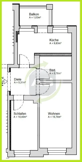 2 Zimmer Wohnung mit 44 m² in Zwickau – Bild 4