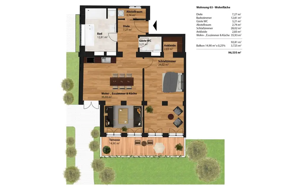 2 Zimmer Wohnung mit 97 m² in Neubrandenburg – Bild 4
