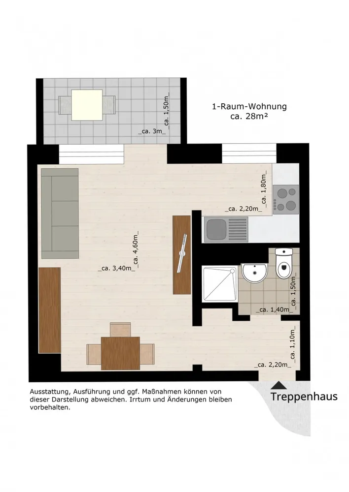 1 Zimmer Wohnung mit 28 m² in Dessau-Roßlau – Bild 2