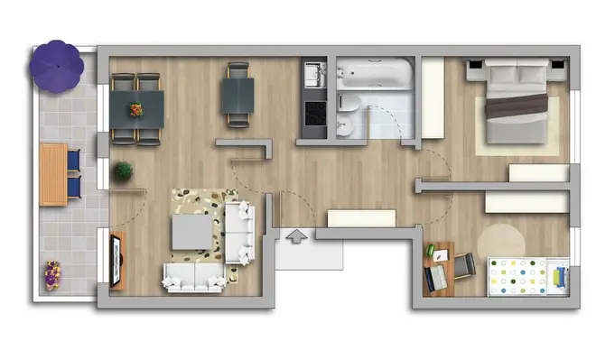 3 Zimmer Wohnung mit 59 m² in Halle (Saale) – Bild 2