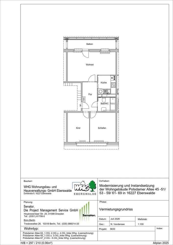 3 Zimmer Wohnung mit 59 m² in Eberswalde – Bild 2