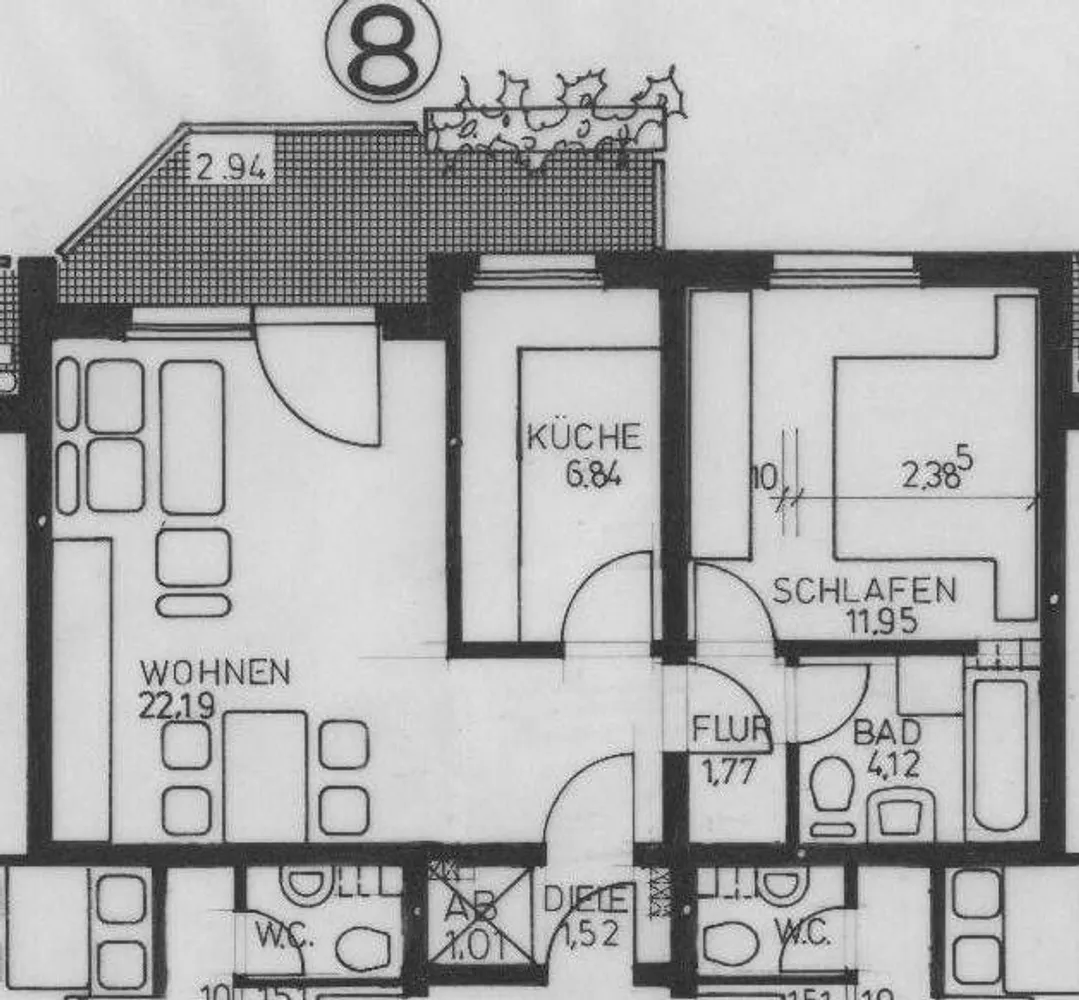 3 Zimmer Wohnung mit 54 m² in Essen – Bild 2