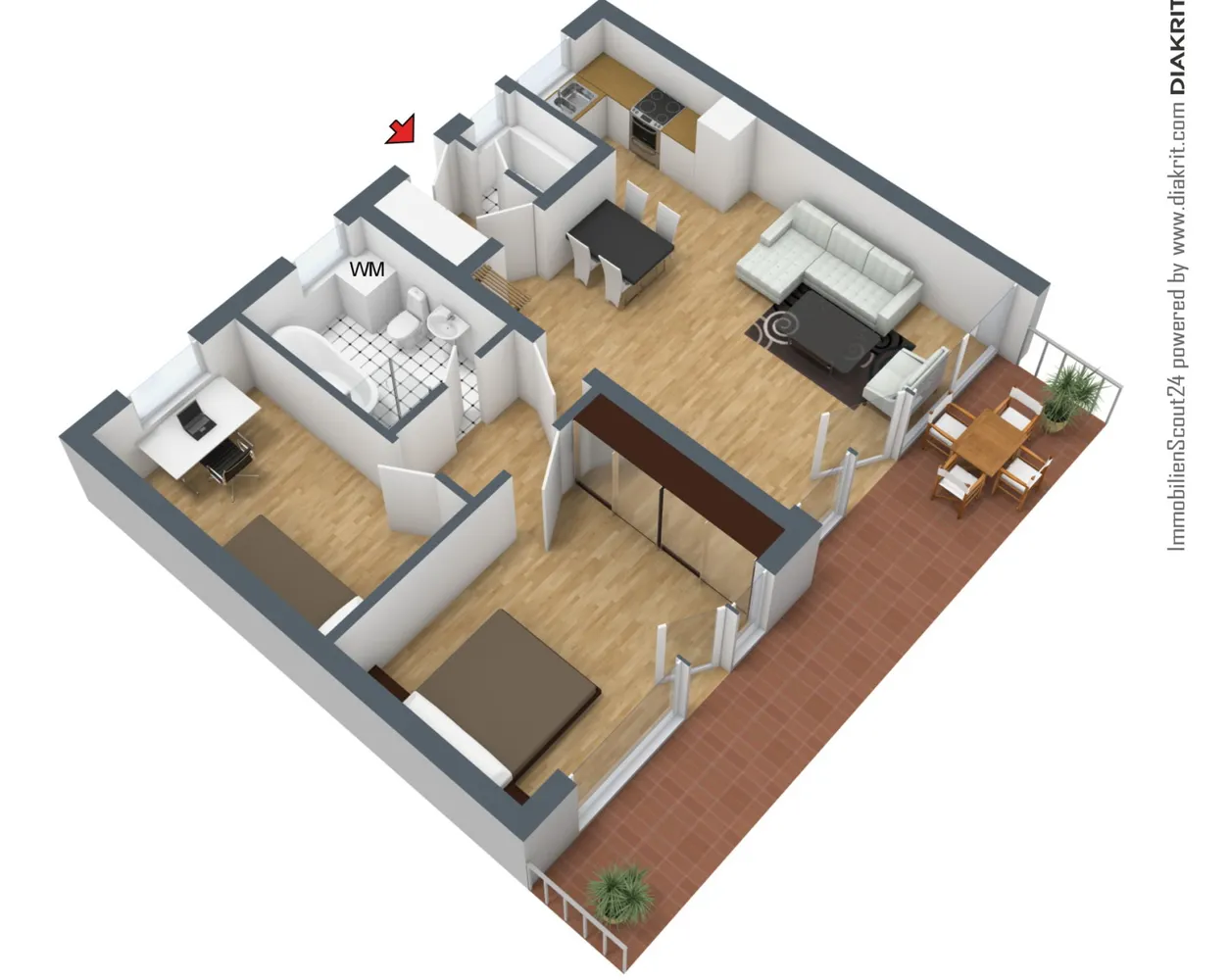 3 Zimmer Wohnung mit 77 m² in Düsseldorf – Bild 1