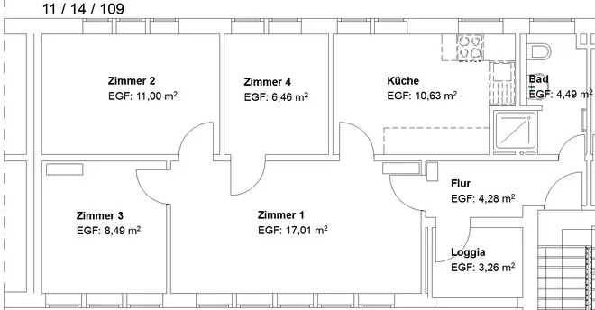4 Zimmer Wohnung mit 67 m² in Kassel – Bild 2