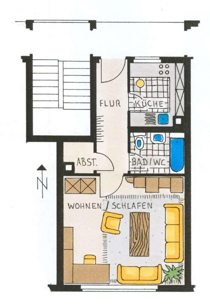 1 Zimmer Wohnung mit 37 m² in Pforzheim – Bild 2