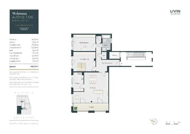 3 Zimmer Wohnung mit 148 m² in Hannover – Bild 2
