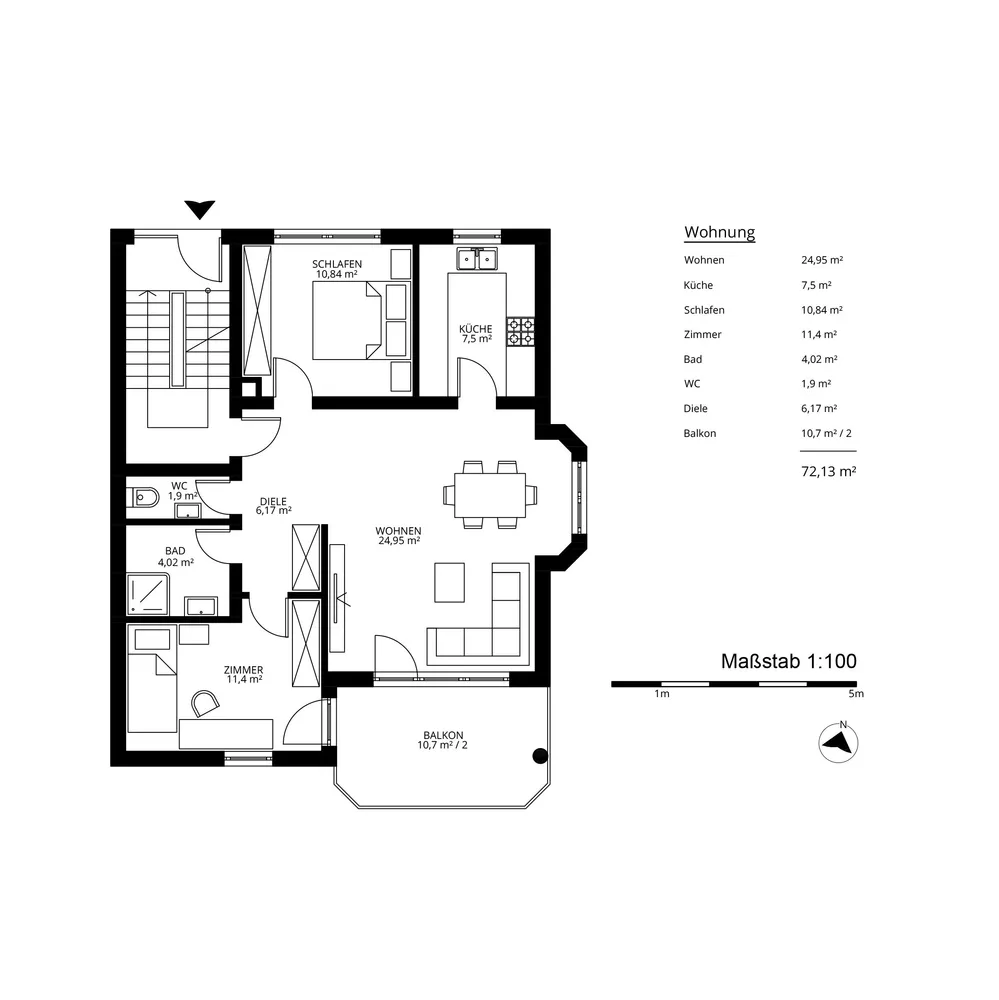 3 Zimmer Wohnung mit 72 m² in Ludwigsburg – Bild 8