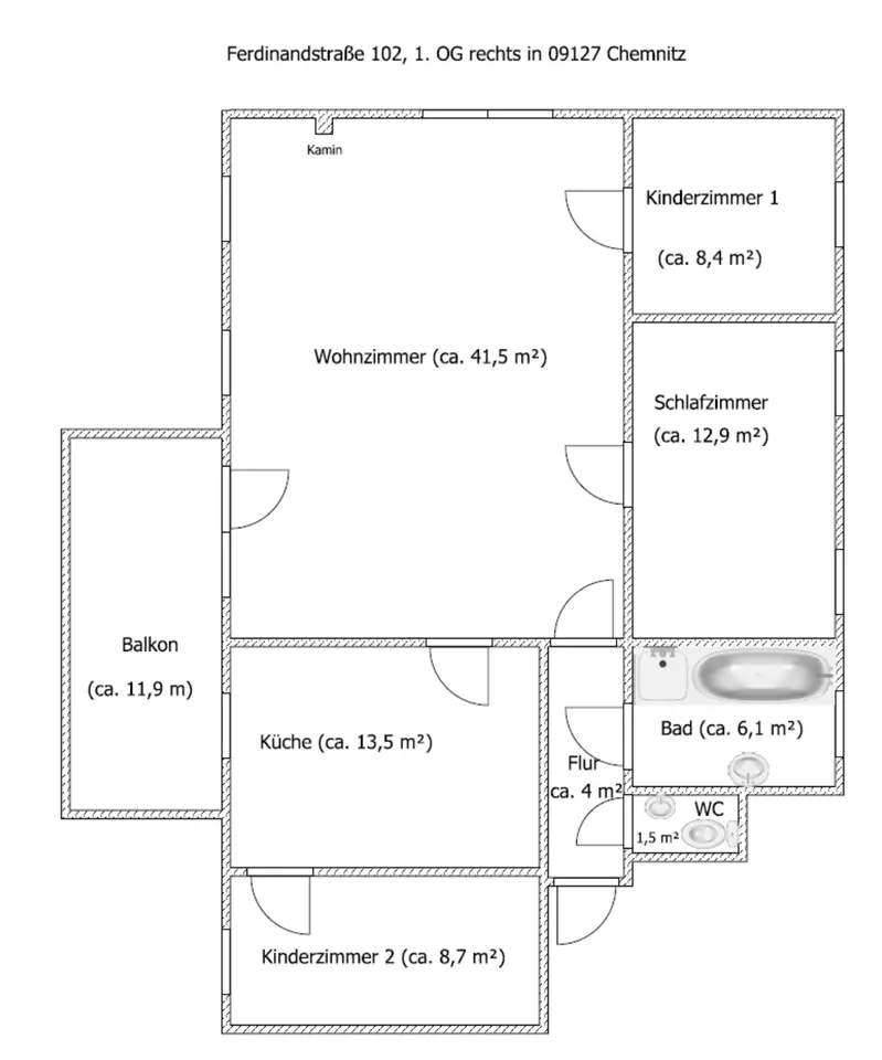 4 Zimmer Wohnung mit 103 m² in Chemnitz – Bild 7