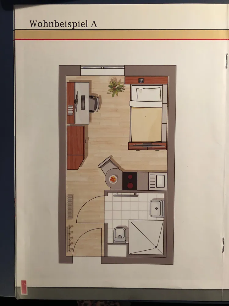 1 Zimmer Wohnung mit 21 m² in Augsburg – Bild 2