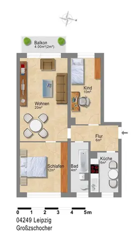 3 Zimmer Wohnung mit 58 m² in Leipzig – Bild 10