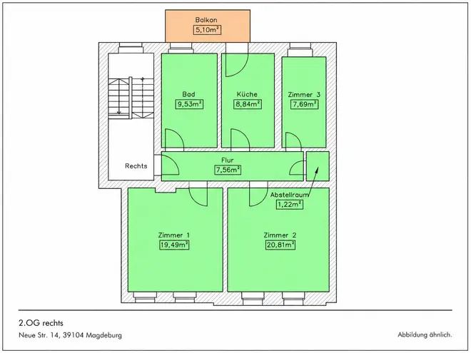 3 Zimmer Wohnung mit 78 m² in Magdeburg – Bild 8