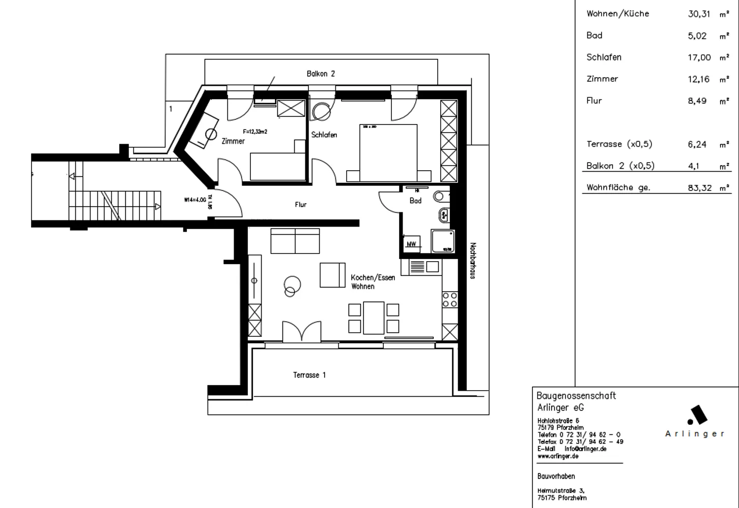 3 Zimmer Wohnung mit 83 m² in Pforzheim – Bild 5