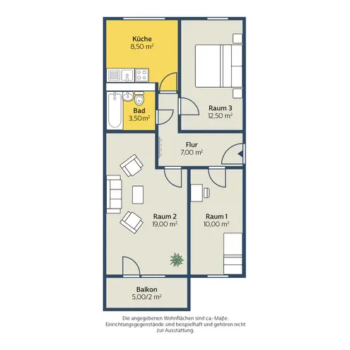 3 Zimmer Wohnung mit 61 m² in Leipzig – Bild 2