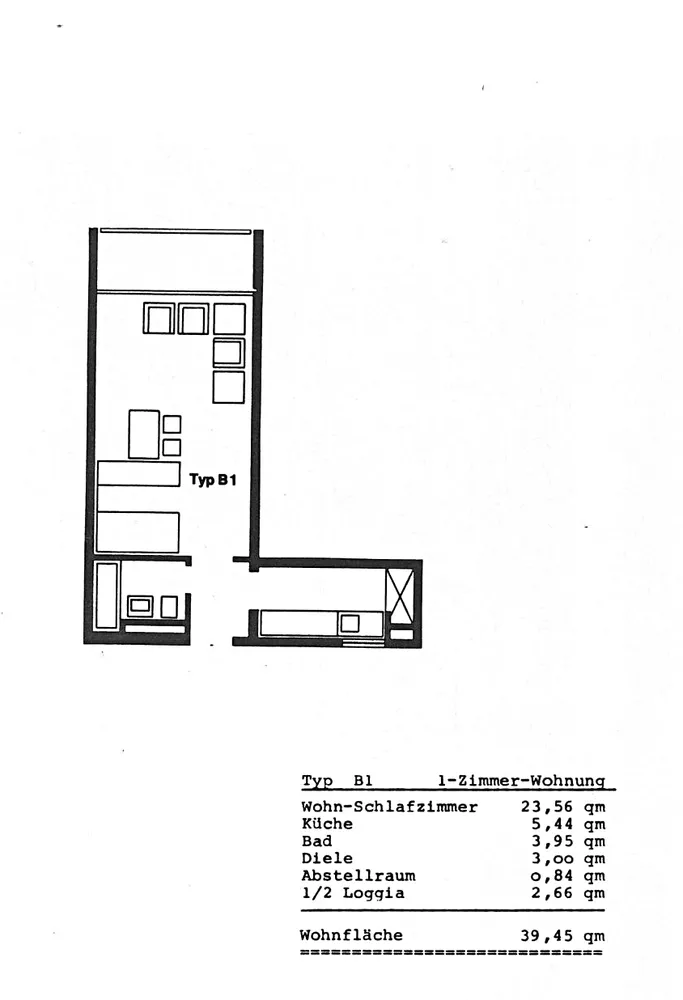 1 Zimmer Wohnung mit 33 m² in Wiesbaden – Bild 1