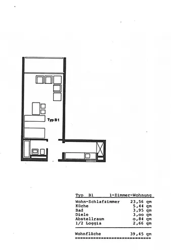1 Zimmer Wohnung mit 33 m² in Wiesbaden – Bild 1