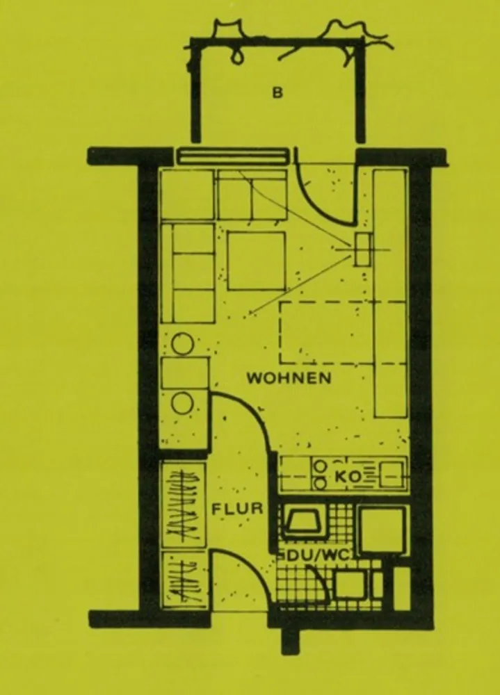 1 Zimmer Wohnung mit 25 m² in Stuttgart – Bild 1