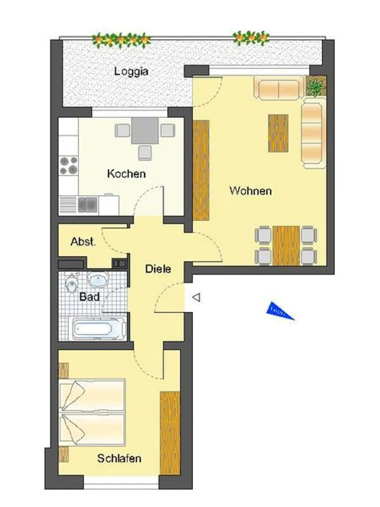 2 Zimmer Wohnung mit 62 m² in Wuppertal – Bild 2