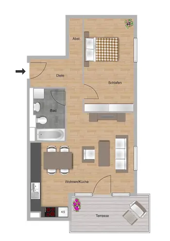 2 Zimmer Wohnung mit 63 m² in Darmstadt – Bild 5