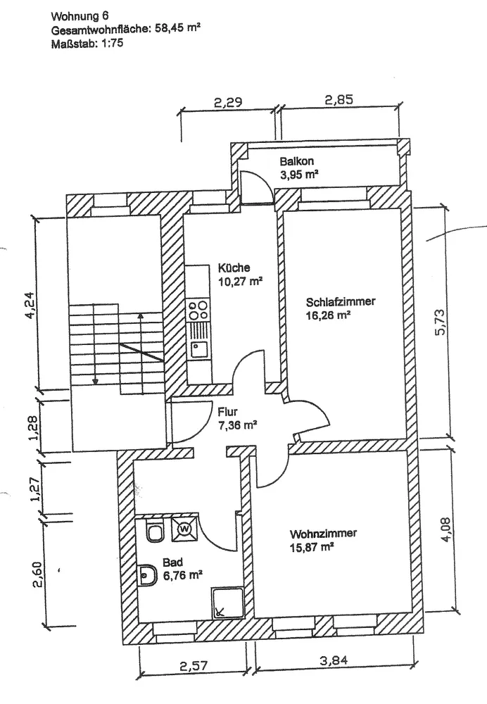 2 Zimmer Wohnung mit 58 m² in Dessau-Roßlau – Bild 5