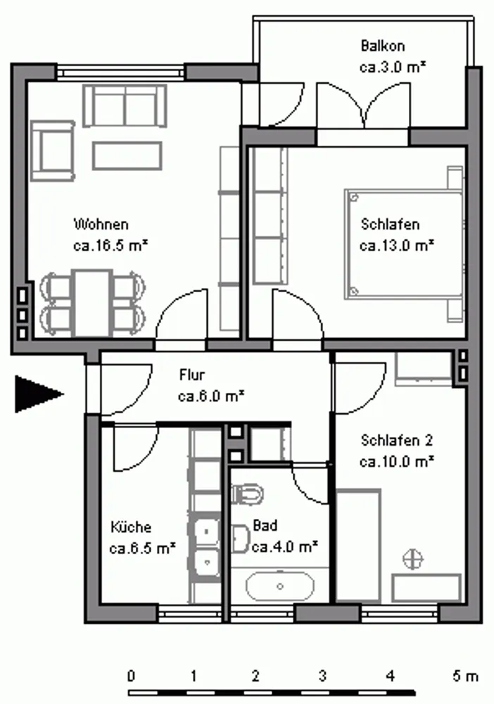 3 Zimmer Wohnung mit 59 m² in Hannover – Bild 3