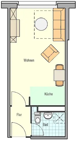 1 Zimmer Wohnung mit 27 m² in Rostock – Bild 2
