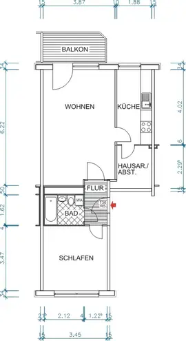 2 Zimmer Wohnung mit 56 m² in Chemnitz – Bild 3