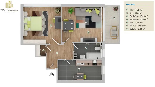 2 Zimmer Wohnung mit 60 m² in Hanau – Bild 6