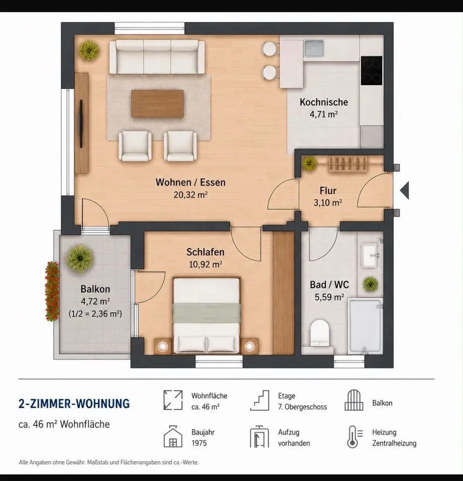 2 Zimmer Wohnung mit 46 m² in Heilbronn – Bild 5
