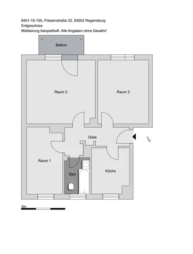 3 Zimmer Wohnung mit 70 m² in Regensburg – Bild 3
