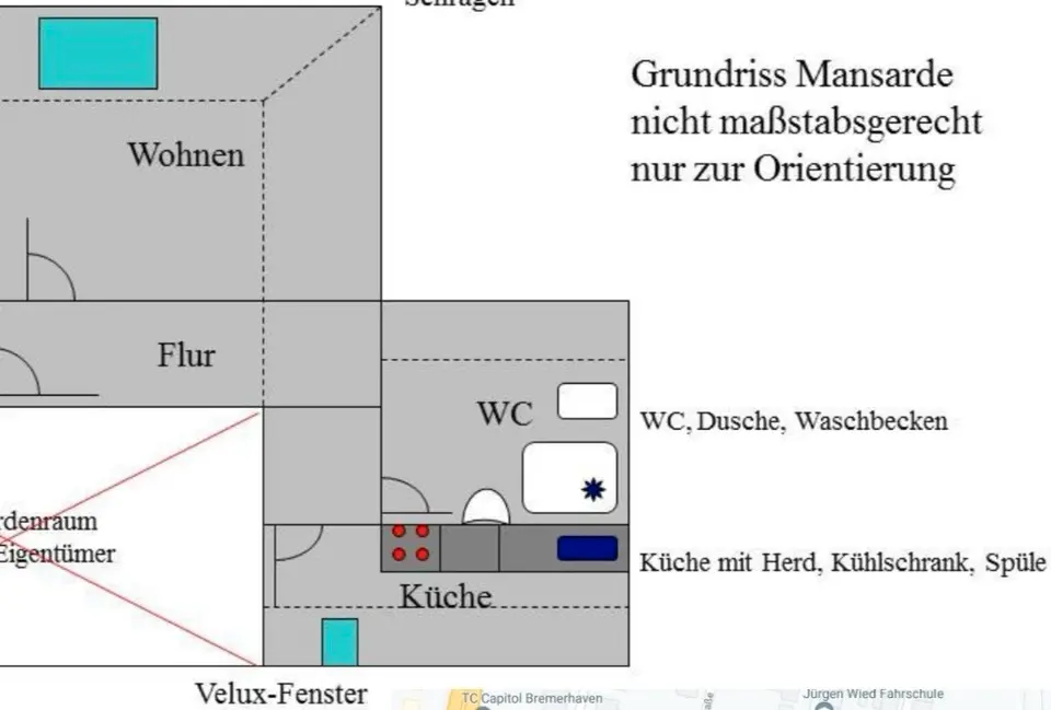 2 Zimmer Wohnung mit 30 m² in Bremerhaven – Bild 4