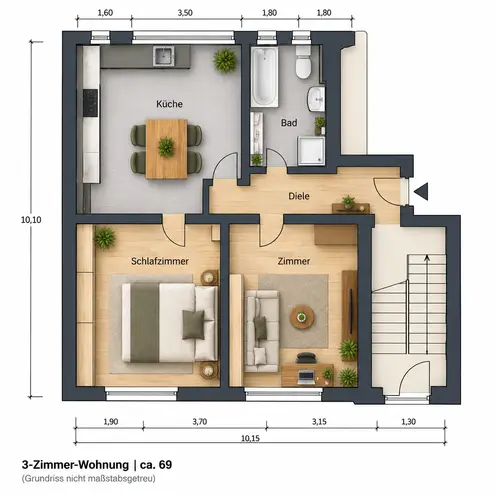 3 Zimmer Wohnung mit 69 m² in Duisburg – Bild 5