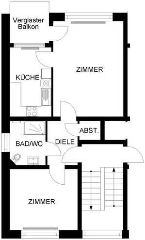 2 Zimmer Wohnung mit 57 m² in Hagen – Bild 2