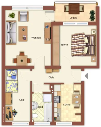 3 Zimmer Wohnung mit 63 m² in Mönchengladbach – Bild 2