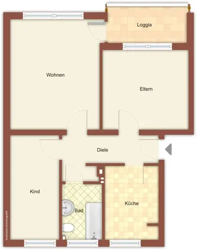 3 Zimmer Wohnung mit 63 m² in Mönchengladbach – Bild 3
