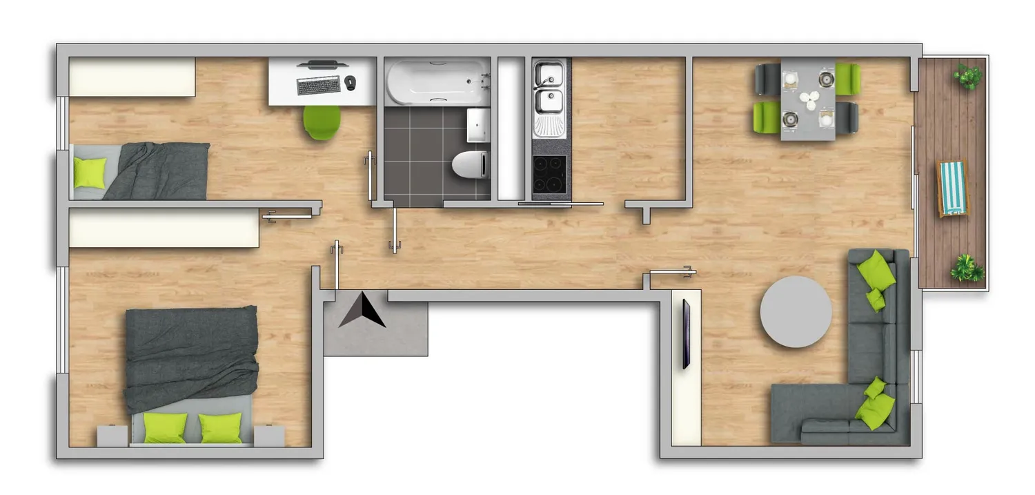 3 Zimmer Wohnung mit 61 m² in Eisenach – Bild 2