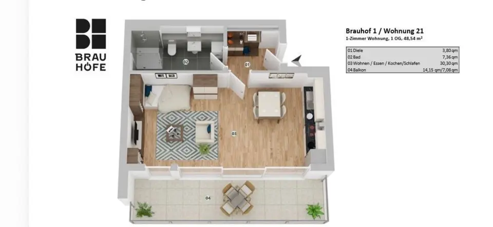 Studio mit 48 m² in Passau – Bild 8