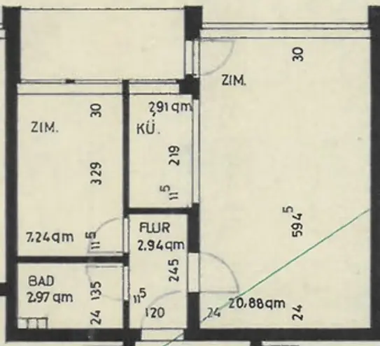 2 Zimmer Wohnung mit 38 m² in Hannover – Bild 2