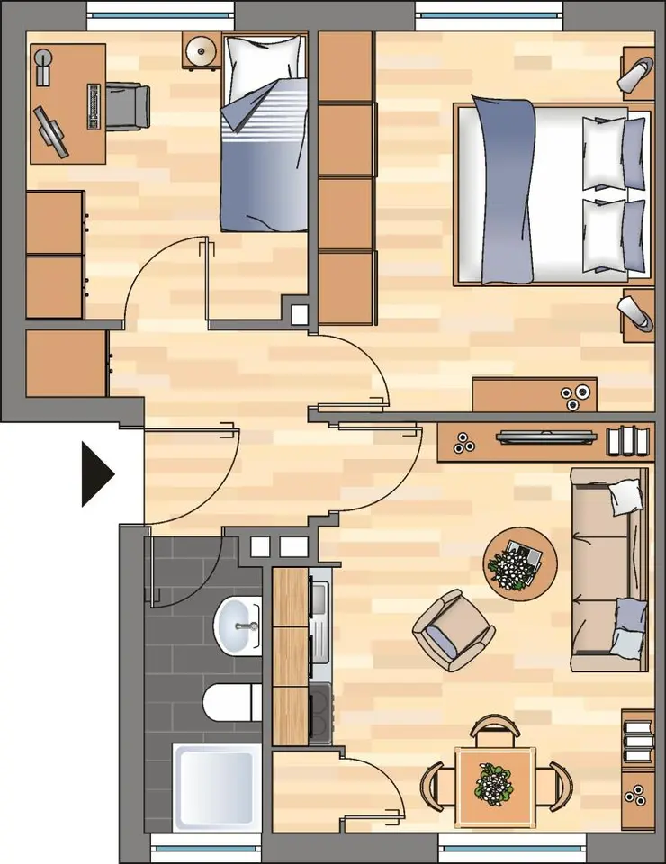 2 Zimmer Wohnung mit 46 m² in Wilhelmshaven – Bild 2