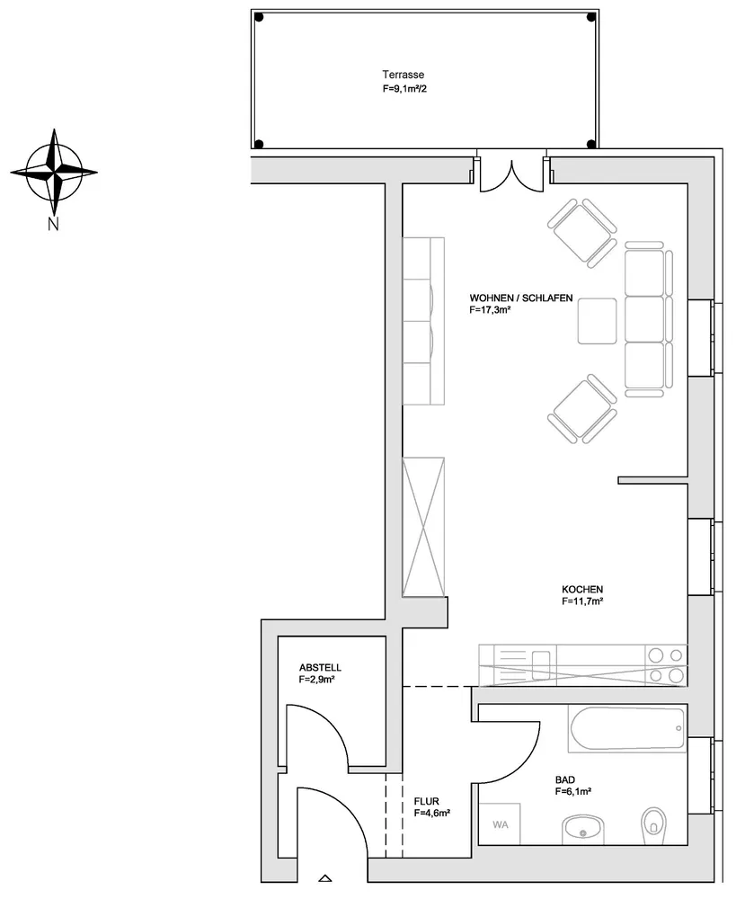 1 Zimmer Wohnung mit 47 m² in Merseburg – Bild 11